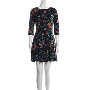 SUNO Silk Dress A-Line Mini Fit & Flare Black Floral Size 4 Womens NWT Fairycore